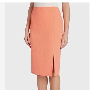 Tahari Arthur S. Levine Crepe Pencil Skirt, Size 4, Orange